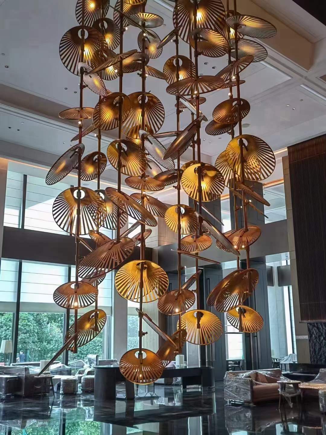 扇子造型藝術(shù)吊燈